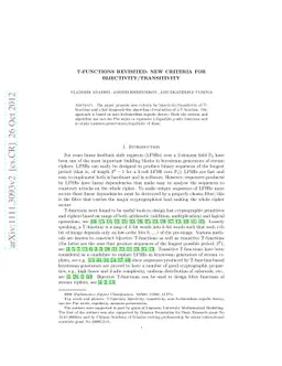 T-functions revisited: New criteria for bijectivity/transitivity