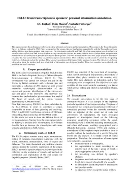 ESLO: from transcription to speakers' personal information annotation