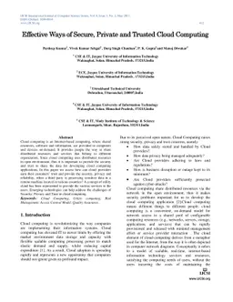 Effective Ways of Secure, Private and Trusted Cloud Computing