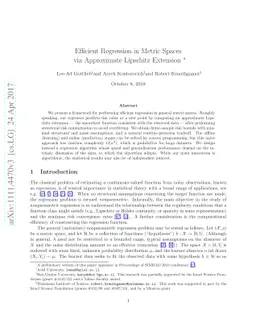 Efficient Regression in Metric Spaces via Approximate Lipschitz
  Extension
