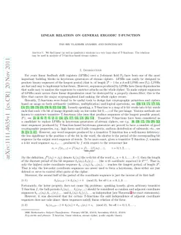 Linear Relation on General Ergodic T-Function
