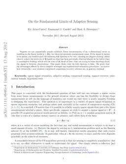 On the Fundamental Limits of Adaptive Sensing