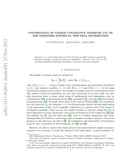 Universality of sample covariance matrices: CLT of the smoothed
  empirical spectral distribution