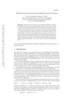 Partial mutual exclusion for infinitely many processes
