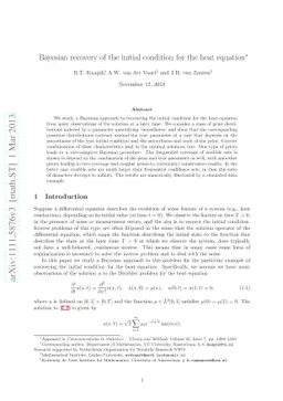 Bayesian recovery of the initial condition for the heat equation