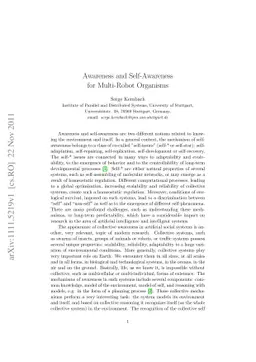 Awareness and Self-Awareness for Multi-Robot Organisms