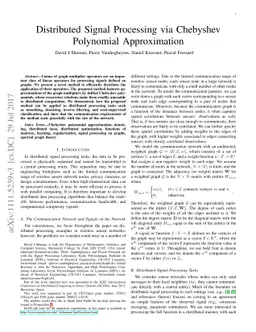 Distributed Signal Processing via Chebyshev Polynomial Approximation