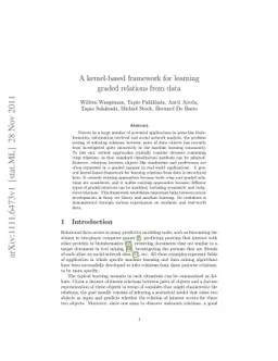 A kernel-based framework for learning graded relations from data