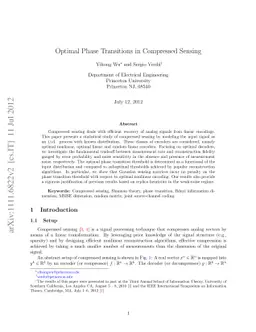 Optimal Phase Transitions in Compressed Sensing