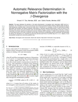 Automatic Relevance Determination in Nonnegative Matrix Factorization
  with the β-Divergence