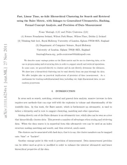 Fast, Linear Time, m-Adic Hierarchical Clustering for Search and
  Retrieval using the Baire Metric, with linkages to Generalized Ultrametrics,
  Hashing, Formal Concept Analysis, and Precision of Data Measurement