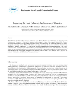 Improving the Load Balancing Performance of Vlasiator