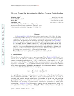Regret Bound by Variation for Online Convex Optimization