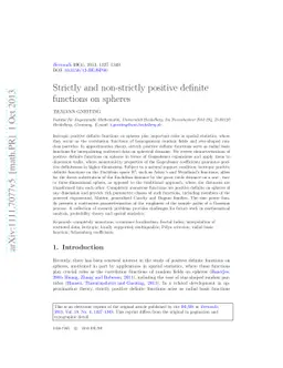 Strictly and non-strictly positive definite functions on spheres