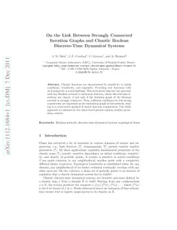 On the Link Between Strongly Connected Iteration Graphs and Chaotic
  Boolean Discrete-Time Dynamical Systems