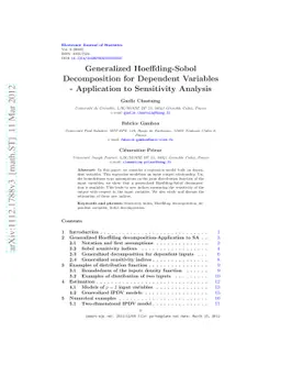 Generalized Hoeffding-Sobol Decomposition for Dependent Variables
  -Application to Sensitivity Analysis