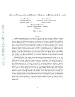 Efficient Computation of Distance Sketches in Distributed Networks