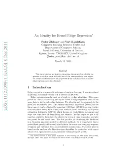 An Identity for Kernel Ridge Regression