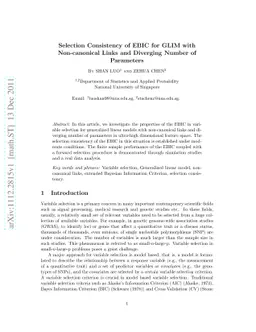 Selection Consistency of EBIC for GLIM with Non-canonical Links and
  Diverging Number of Parameters