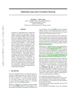 Large Scale Correlation Clustering Optimization