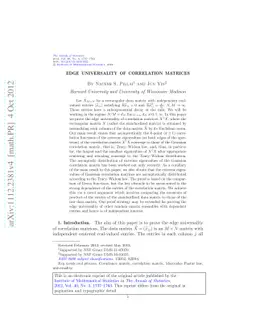 Edge universality of correlation matrices