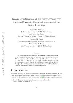 Parameter estimation for the discretely observed fractional
  Ornstein-Uhlenbeck process and the Yuima R package