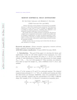 Robust empirical mean Estimators