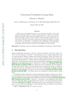 Contrasting Probabilistic Scoring Rules