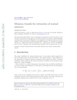 Minimax bounds for estimation of normal mixtures