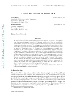 A Novel M-Estimator for Robust PCA