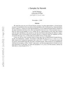 epsilon-Samples of Kernels