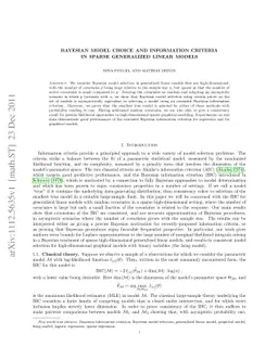 Bayesian model choice and information criteria in sparse generalized
  linear models