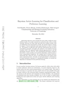 Bayesian Active Learning for Classification and Preference Learning