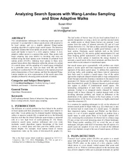 Search space analysis with Wang-Landau sampling and slow adaptive walks