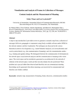 Visualization and Analysis of Frames in Collections of Messages: Content
  Analysis and the Measurement of Meaning