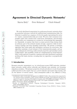 Agreement in Directed Dynamic Networks