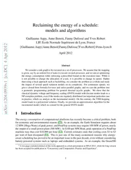 Reclaiming the energy of a schedule: models and algorithms