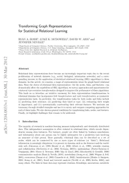 Transforming Graph Representations for Statistical Relational Learning