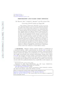 Perturbation and scaled Cook's distance