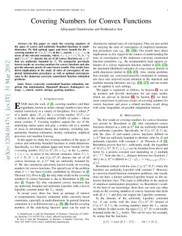 Covering Numbers for Convex Functions