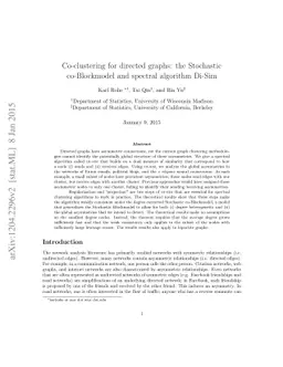 Co-clustering for directed graphs: the Stochastic co-Blockmodel and
  spectral algorithm Di-Sim
