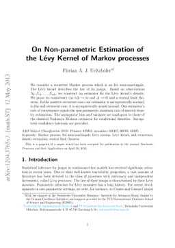 On Non-parametric Estimation of the Lévy Kernel of Markov Processes