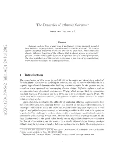 The Dynamics of Influence Systems