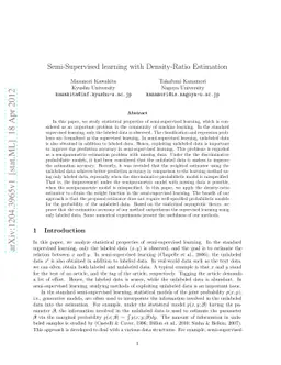 Semi-Supervised learning with Density-Ratio Estimation