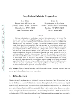 Regularized Matrix Regression