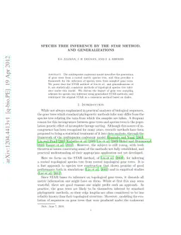 Species tree inference by the STAR method, and generalizations