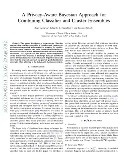 A Privacy-Aware Bayesian Approach for Combining Classifier and Cluster
  Ensembles