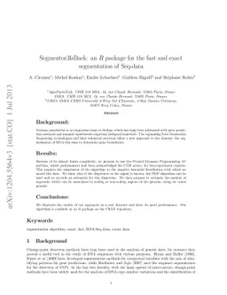 Segmentor3IsBack: an R package for the fast and exact segmentation of
  Seq-data