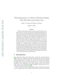 Thermodynamics as a theory of decision-making with information
  processing costs
