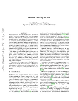 Off-Path Attacking the Web